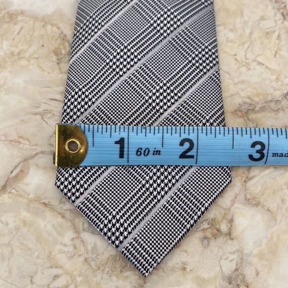 MEXX 100% Silk Houndstooth Skinny Tie - Picture 7 of 7